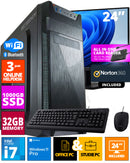 ScreenON - Intel Core i7 - 1TB M.2 SSD - 32GB RAM - RTX 3050/3060 - Allround Office PC - Inclusief Norton 360 & USB SD Card Reader + WiFi & Bluetooth