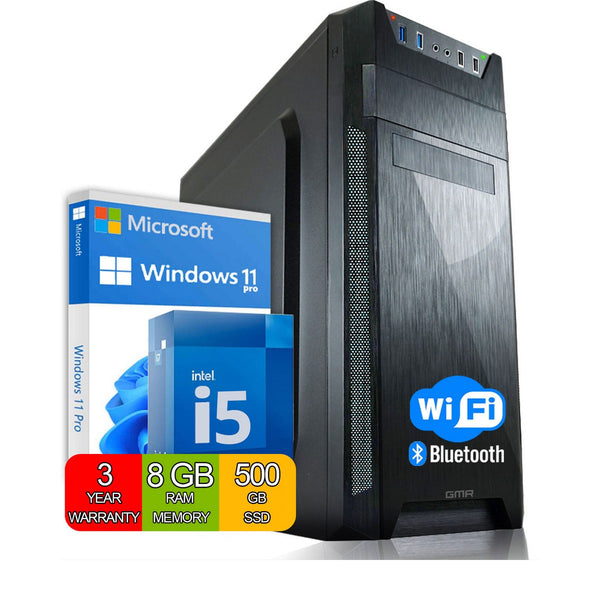 Intel complet PC | Intel Core i5 | 8 Go de RAM | 250 Go SSD | Windows 11 Pro