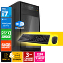 Ensemble PC complet Intel | Intel Core i7 | 64 Go DDR4 | 2 TB SSD - NVME + MUIS et clavier | Windows 11 Pro