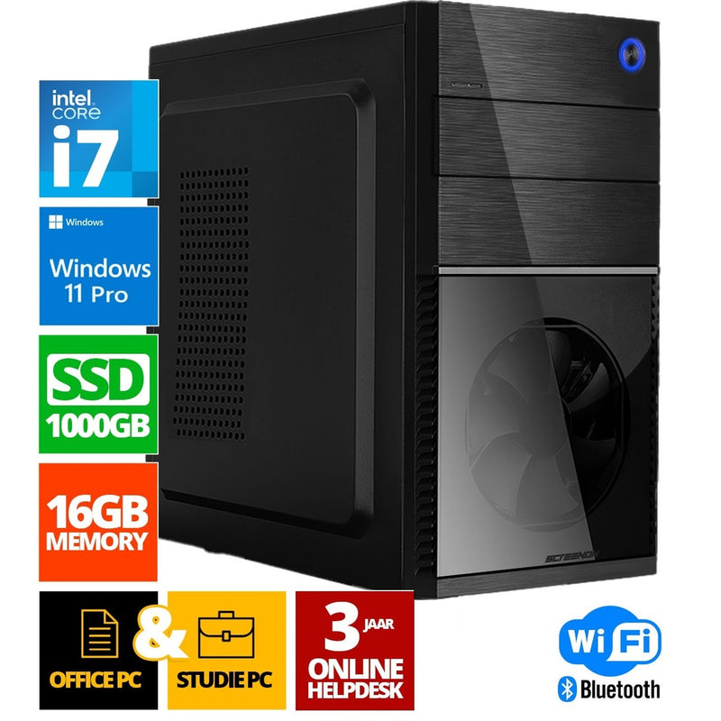 Intel complet PC | Intel Core i7 | 16 Go DDR4 | 1 TB SSD - NVME | Windows 11 Pro