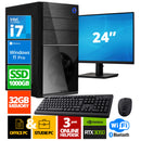 Intel complet PC + 24 "Moniteur + souris et clavier | Intel Core i7 | 32 Go DDR4 | 1 TB SSD - NVME | RTX 3050 | Windows 11 Pro