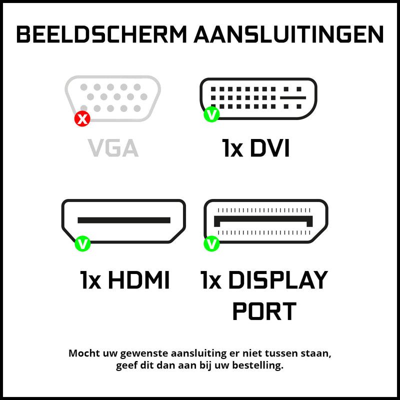 ScreenON - Intel Core i5 - 1000GB SSD - 32GB RAM - RTX 3050 - Gaming Set - V92024324 (24" Monitor + Toetsenbord + Muis)