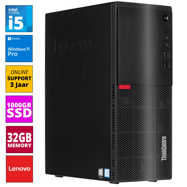 Office PC - Intel Core i5 - 1000GB SSD - 32GB RAM - Intel® HD Graphics 630 - M710T-02 - Windows 11 - Allround Computer + WiFi & Bluetooth