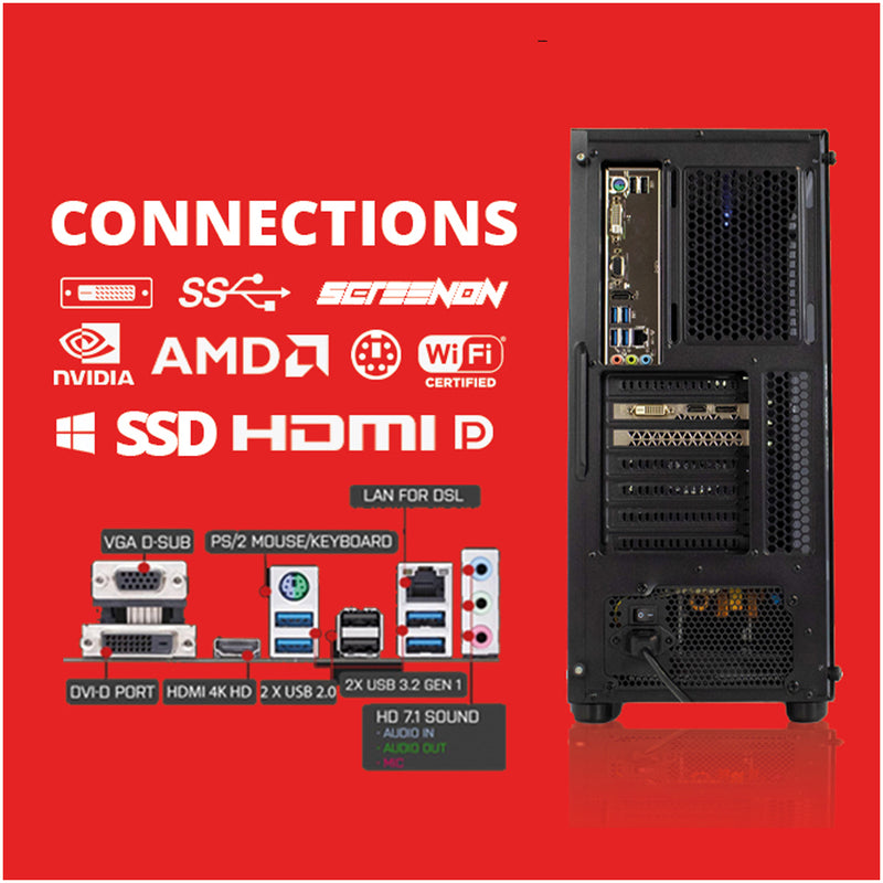 PC de jeu de base (Ryzen 5, 16 Go de mémoire DDR4, GTX 1660, 480 Go SSD)