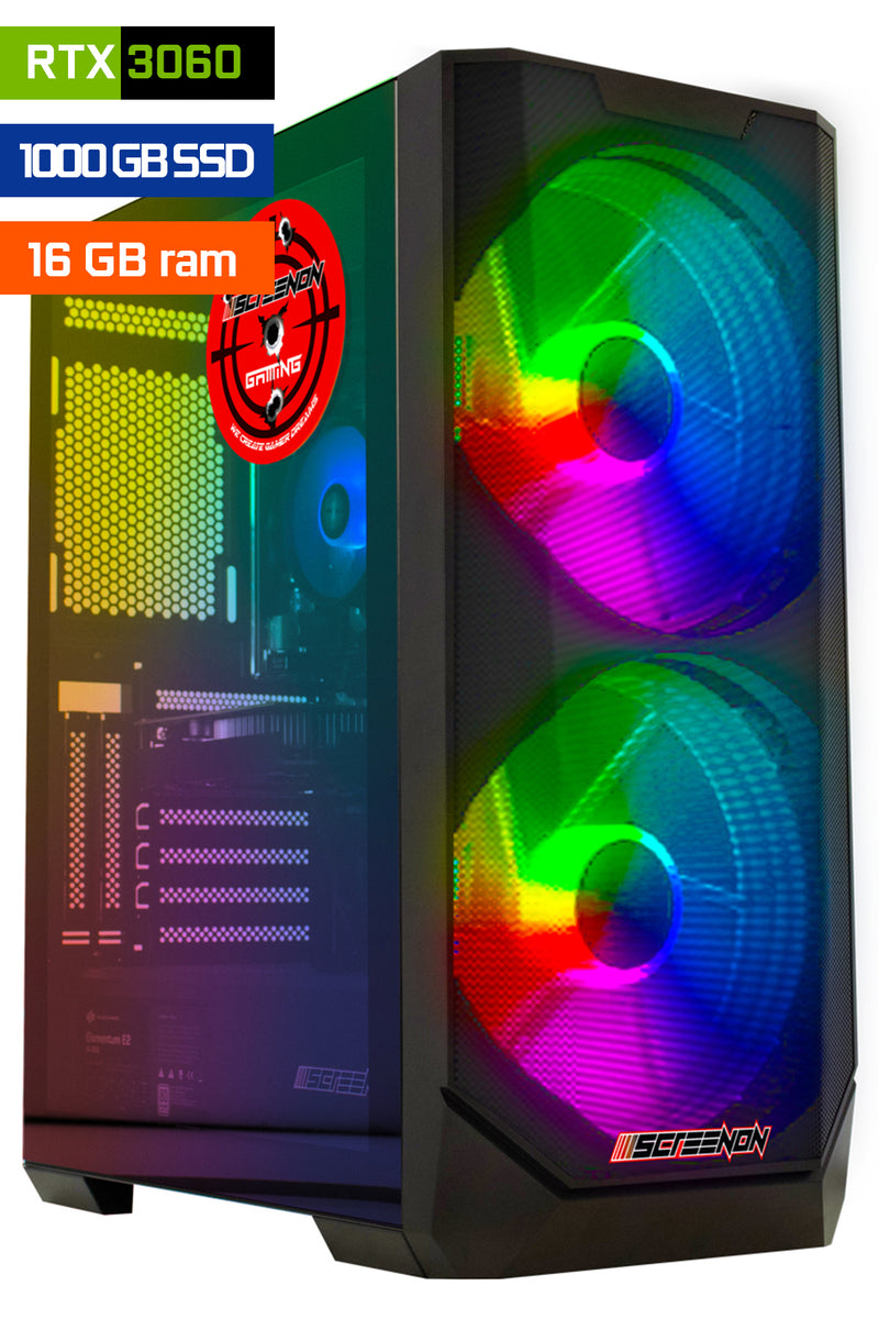 Screenon - Ryzen 7 - 1TB M.2 SSD - 16 Go de RAM - GeForce RTX 3060 - Game PC E723151 - WiFi