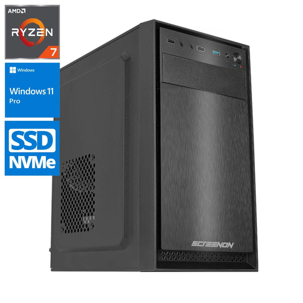 AMD Compleet PC | AMD Ryzen 7 | 32 GB DDR4 | 1 TB SSD - NVMe | Windows 11 Pro - ScreenOn