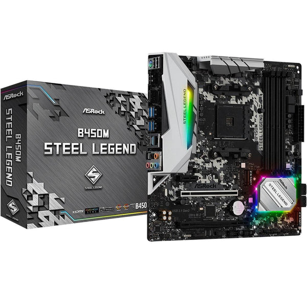 ASRock B450M Steel Legend - B450 Socket AM4 Micro-ATX - Moederbord - ScreenOn