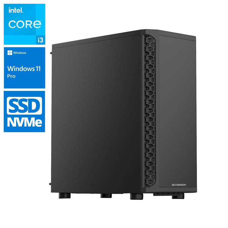 Echo Desktop PC - Intel® Core™ i3-12100 - 16GB - 500GB SSD - UHD Graphics 730 - WiFi - Incl. Muis en TB - ScreenOn