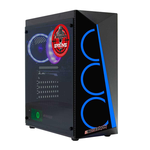 ScreenON - AMD Ryzen 5 3600 Allround Game Computer V.2 / Gaming PC - GeForce GTX 1050 Ti 4GB - 16GB RAM - 240GB SSD - 1TB HDD - Windows 10P - Blue - ScreenOn