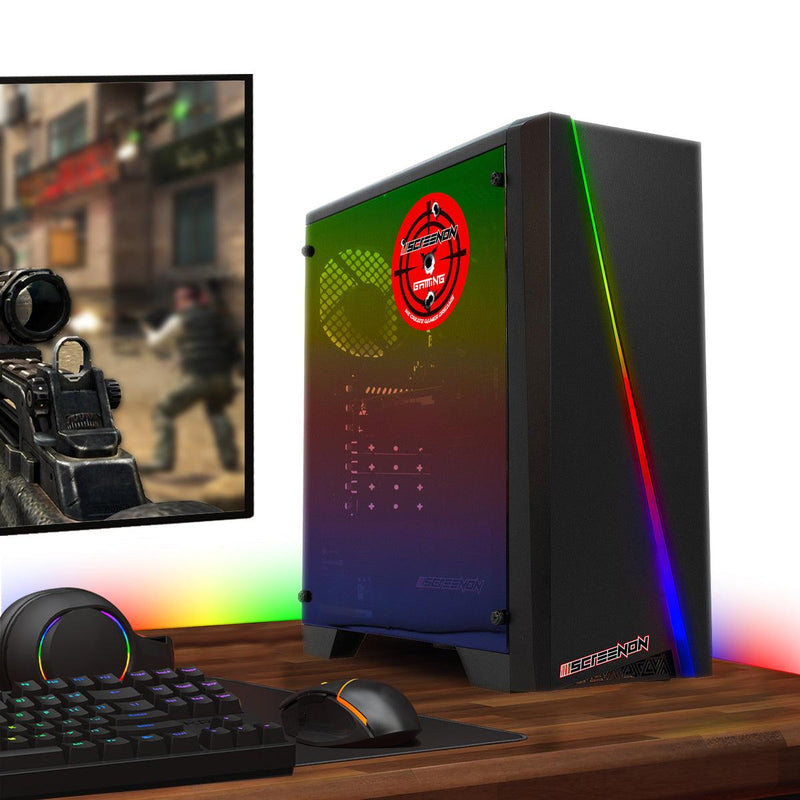 ScreenON - Game Computer / Gaming PC - Ryzen 5 - 1TB M.2 SSD - 16GB RAM - RTX 3050 - Game PC TX89415 - Windows 11 - ScreenOn