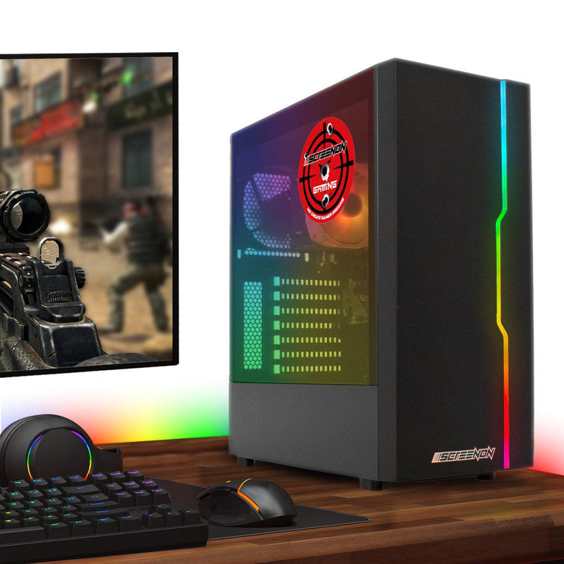 ScreenON - Game Computer / Gaming PC - Ryzen 5 - 500GB M.2 SSD - 16GB RAM - Intel Arc A380 - Game PC TX88549 - Windows 11 - ScreenOn