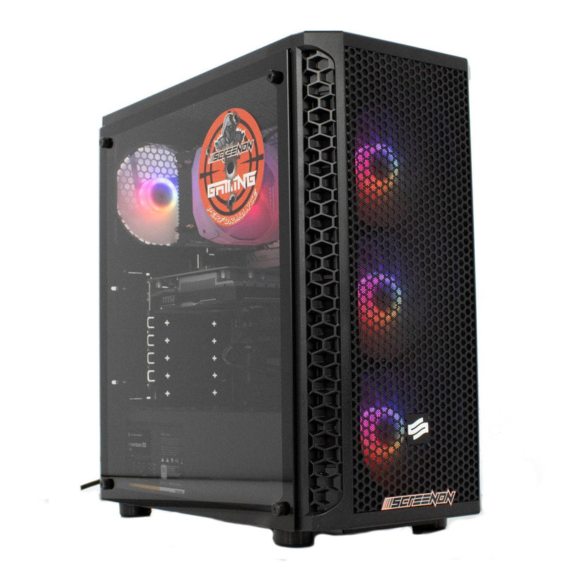 ScreenON - Gaming Set - Y23584 - (GamePC.Y23584 + 2 x 27 Inch Gaming Monitor + Gaming Toetsenbord en Muis) - ScreenOn
