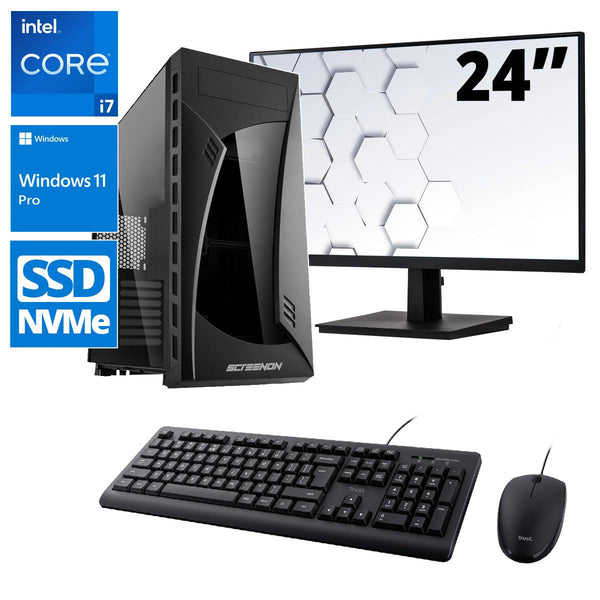 ScreenON - Office Set - Z60070 - V1 - (OfficePC.Z60070 + 24 Inch Monitor + Toetsenbord + Muis) - ScreenOn