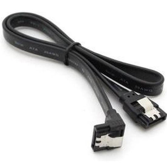 Volumekorting!!! SATA III Kabel - 90º hoek - 50cm - 6GB/s - Zwart - ScreenOn